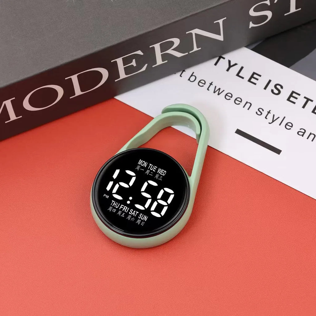 LED luminous electronic digital watch with plastic strap in multiple colour options.