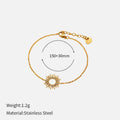 14K gold geometric chain bracelet and necklace set with stainless steel construction