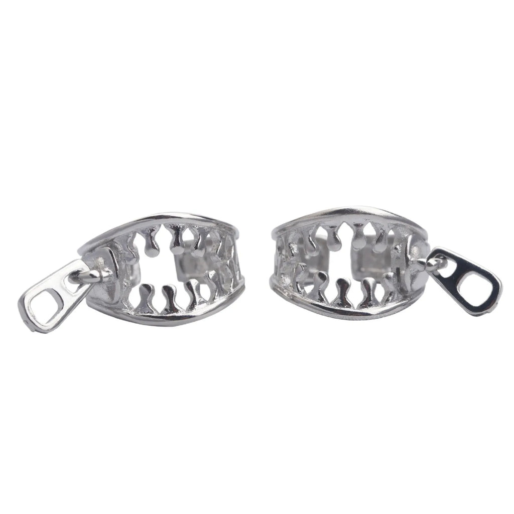 Copper geometric ear bone clip with zipper fastening design in ES862 colour
