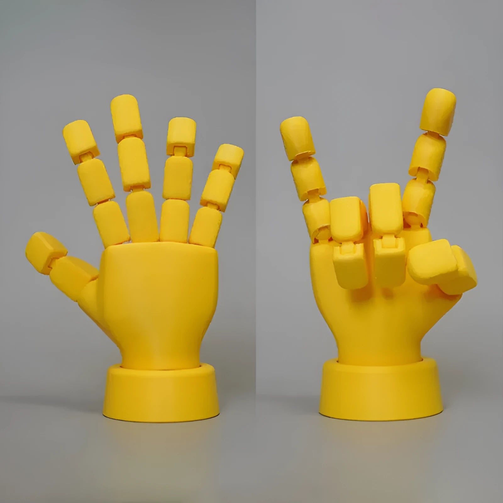 Yellow movable joint hand prop ornament with articulated fingers for cosplay decoration