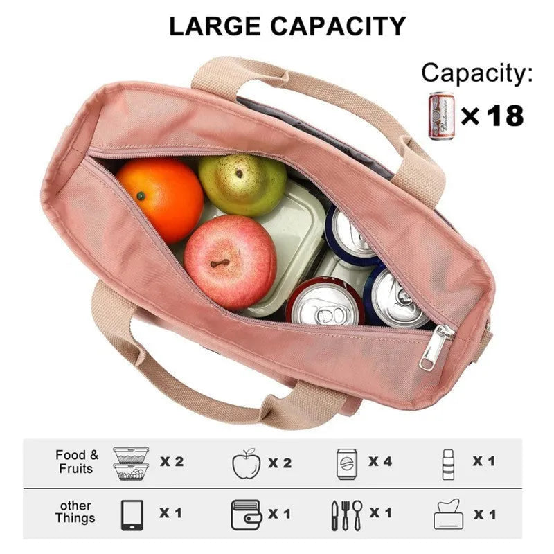 Portable cube-style picnic bag with removable shoulder strap and side pocket in Oxford cloth