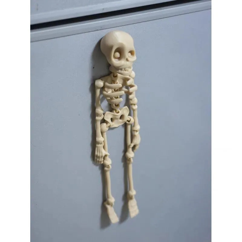 3D printed skull refrigerator magnet in multiple colour options showing 18cm height dimensions