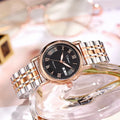 Women's automatic mechanical watch with stainless steel or leather strap options in various colours