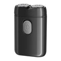 Rechargeable electric shaver with LCD display in black, silver, and liquid crystal black colour options.