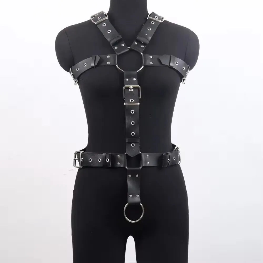 Black imitation leather shapewear belt with pin buckle fastening
