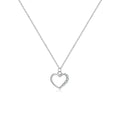 S925 sterling silver hollow heart necklace with choice of gold or platinum plating