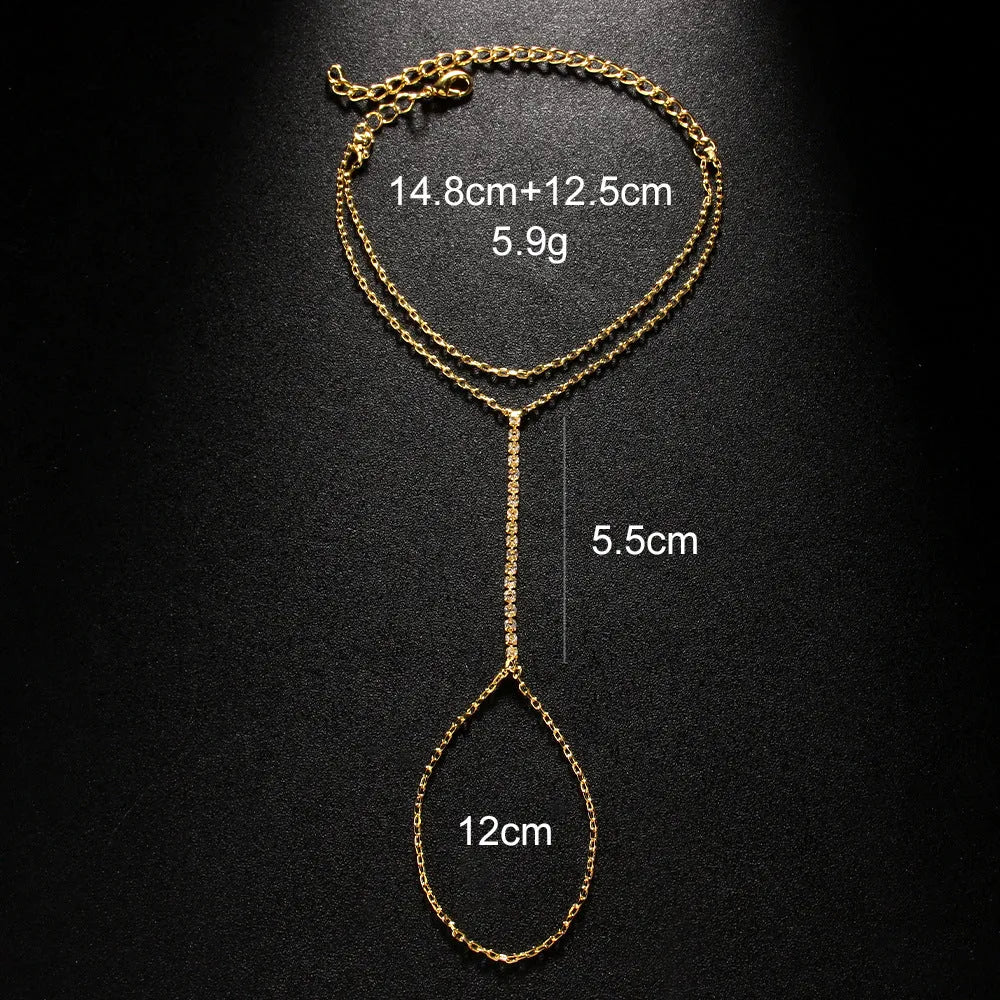 Women's geometric rhinestone bohemian bracelet in gold or silver alloy jewellery