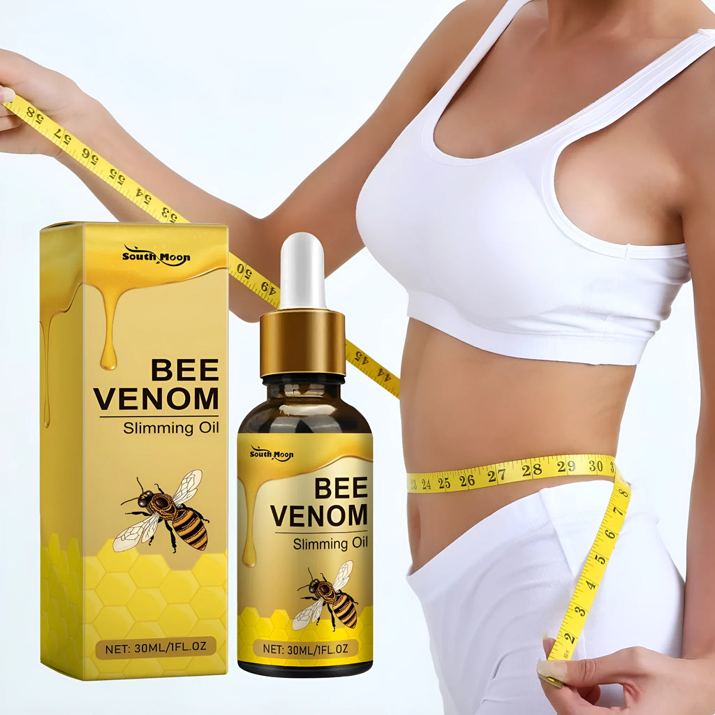 Bee venom slimming shaping essential oil 30ml bottle with coffee mint ginger chamomile extracts