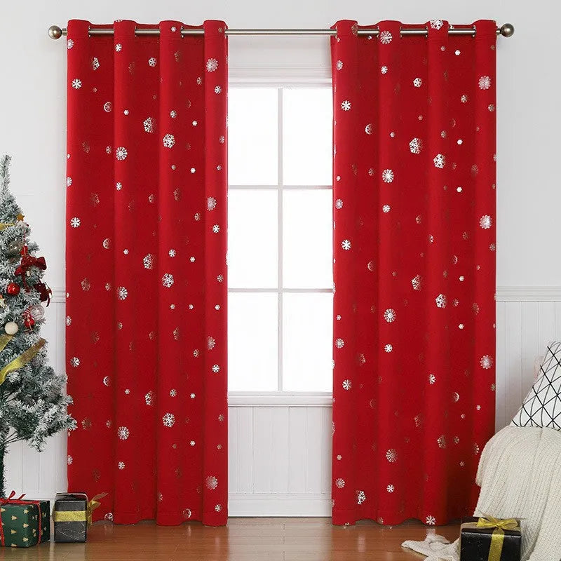 Snowflake pattern shade cloth curtain in polyester fabric with high-shading properties