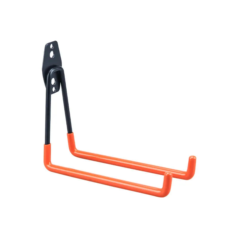 Carbon steel wire wrap board metal storage rack with a fixed hook in a bright orange finish.