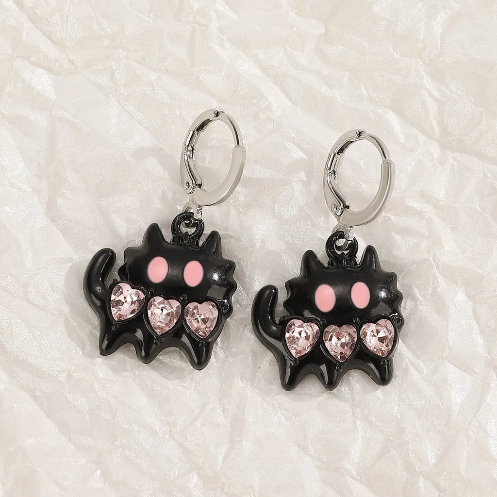 Women's classic cross crystal alloy earrings in five colour variations with geometric and animal designs