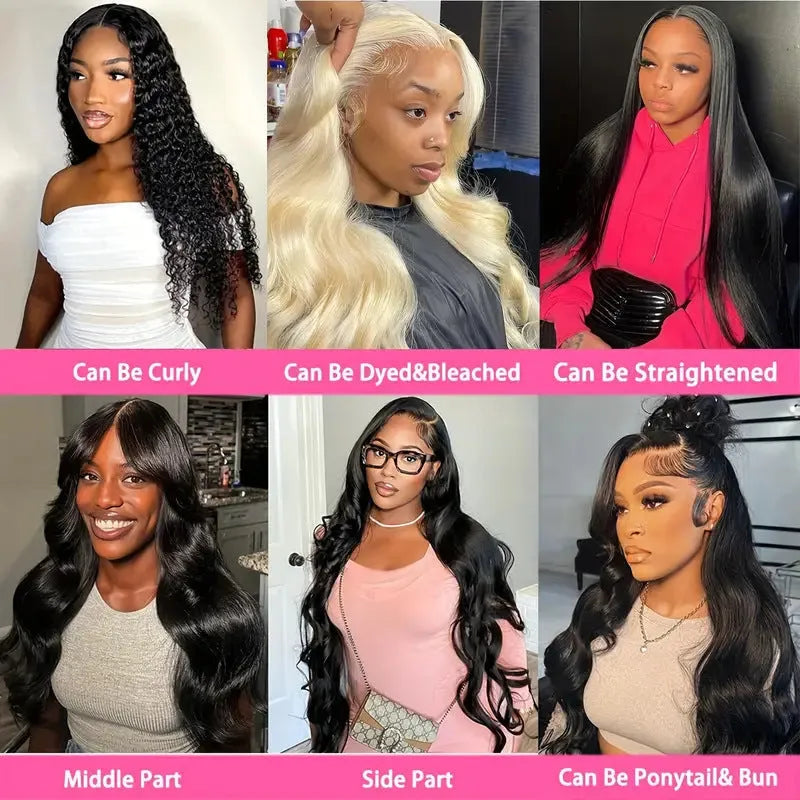 Front lace wig medium big wave black high temperature fibre ladies face shape modification