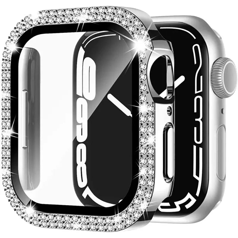 Apple Watch case with peep-proof tempered glass screen protector in multiple colour options