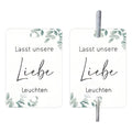 Fireworks 'I Make Love Sparkling' decorative labels on white card paper for celebration stationery
