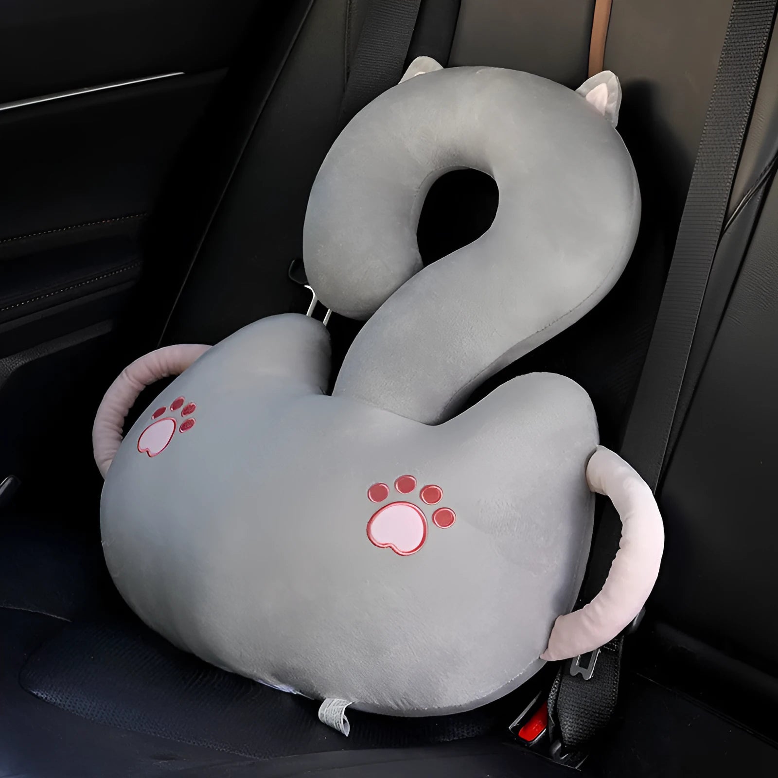 Cartoon animal hug pillow with question mark designs measuring 65x65cm