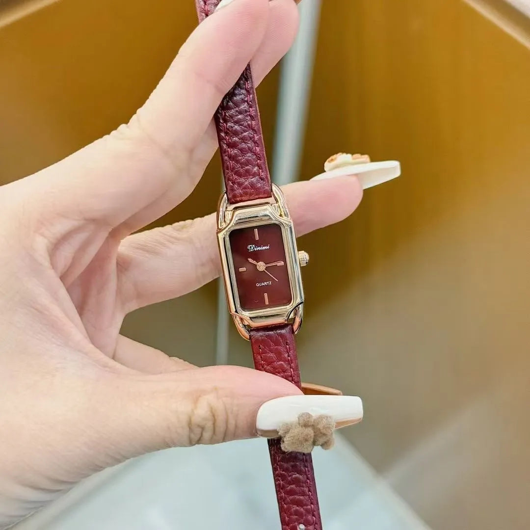 Alloy Chinese style women's wristwatch with 8mm thick case, showing choice of dial designs like octagonal or diamond.