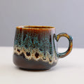 Large-capacity retro style coffee mug couple set showing four colour options, 8.5cm tall with 8cm opening.