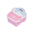 Creative pink and blue ice cream shaped plastic lunch box with compartments and included spoon and fork