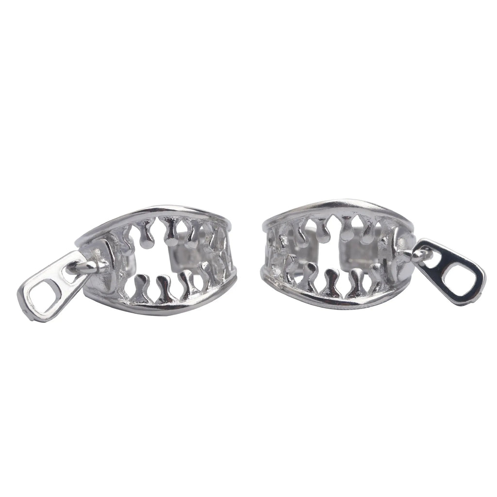Copper geometric ear bone clip with zipper fastening design in ES862 colour