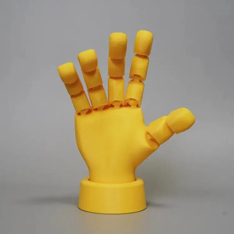 Yellow movable joint hand prop ornament with articulated fingers for cosplay decoration