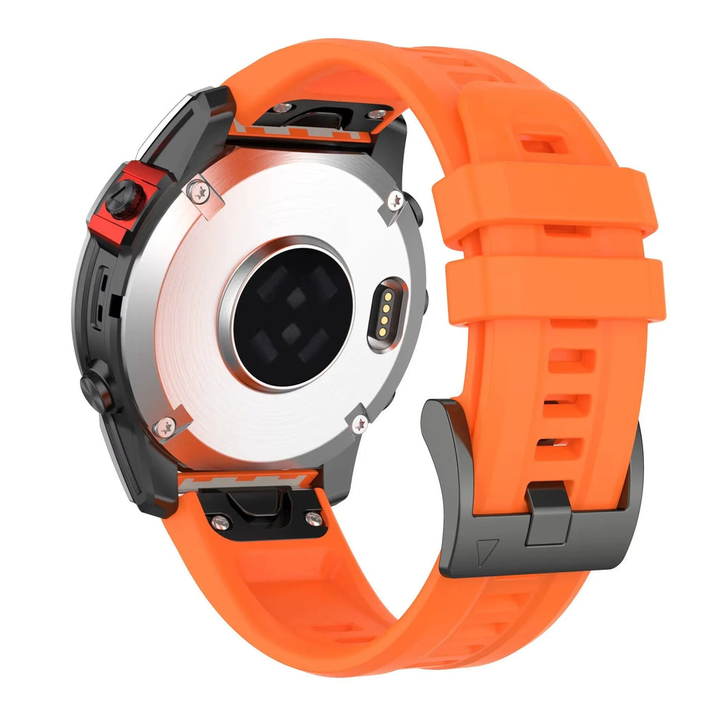 Jiaming Fenix7 silicone quick release watchband in multiple colours showing the strap and buckle.