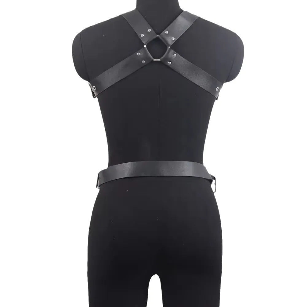 Black imitation leather shapewear belt with pin buckle fastening