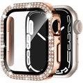 Apple Watch case with double diamond glass peep-proof screen protection in multiple colour options