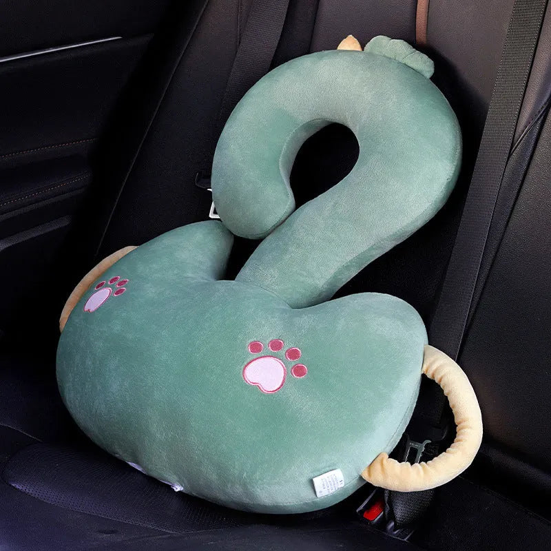 Cartoon animal hug pillow with question mark designs measuring 65x65cm