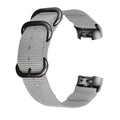 Army Green nylon replacement strap with three-ring buckle for Fitbit Charge 2, 3, 4, and 5 fitness trackers.
