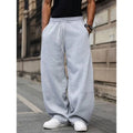 Men's straight high waist casual trousers in bamboo fibre with cropped length and elastic waist