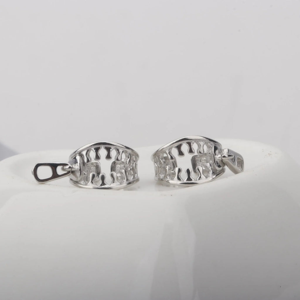 Copper geometric ear bone clip with zipper fastening design in ES862 colour