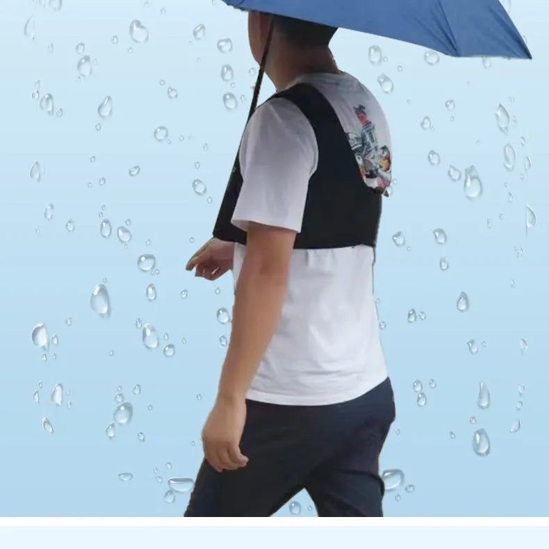 Black portable umbrella holder with shoulder strap made from diving cloth fabric