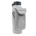 Cloth kettle cover sleeve with magnetic closure and carabiner clip options in various colours.