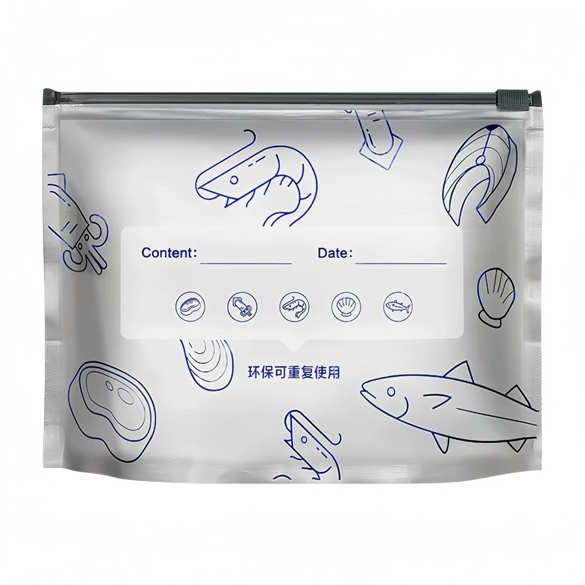 Pack of aluminium foil sealed bags in small, medium, and large sizes with bag and box style options