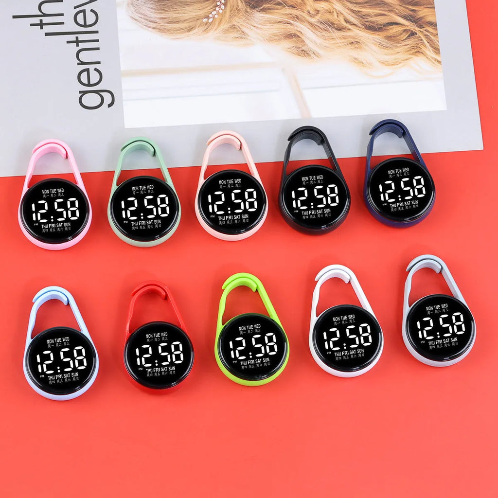 LED luminous electronic digital watch with plastic strap in multiple colour options.