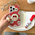 Cartoon glasses puppy spot drill TPU PC phone case with bracket for iPhone 13 14 15 16