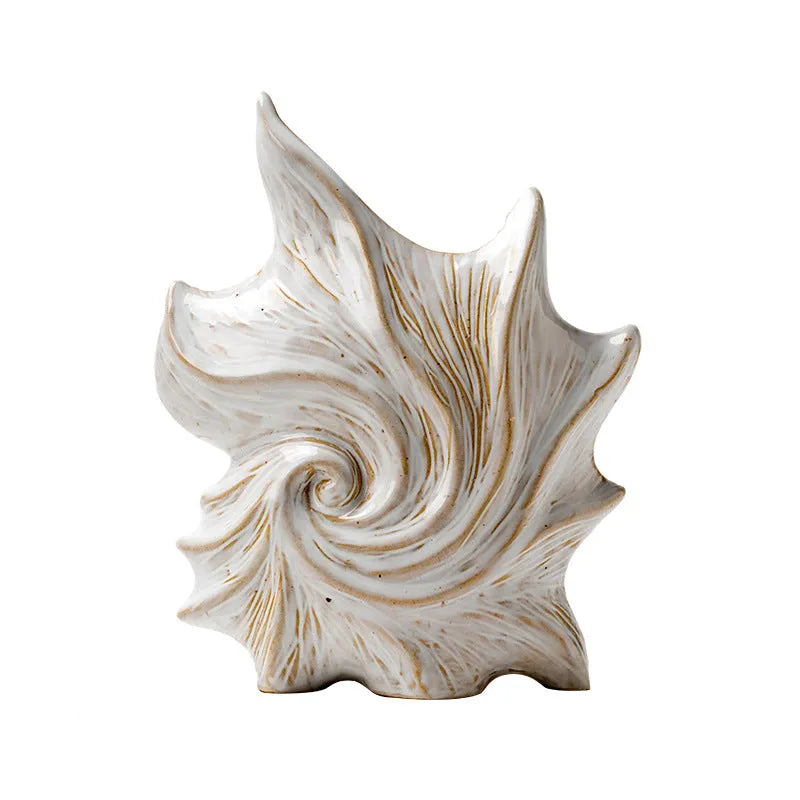 European style ceramic vase with coloured glaze finish and hexagonal base design