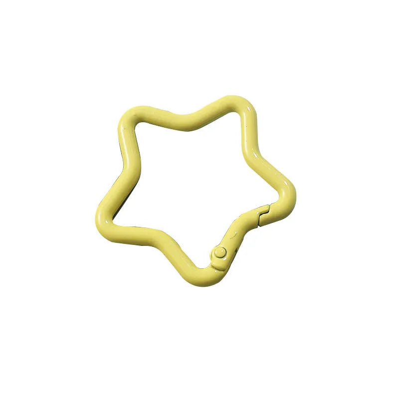 Zinc alloy five-pointed star keychain in various colours for backpack hanging