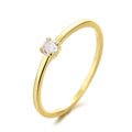 Copper geometric circle ring with diamond element in white, red, green or blue colour options