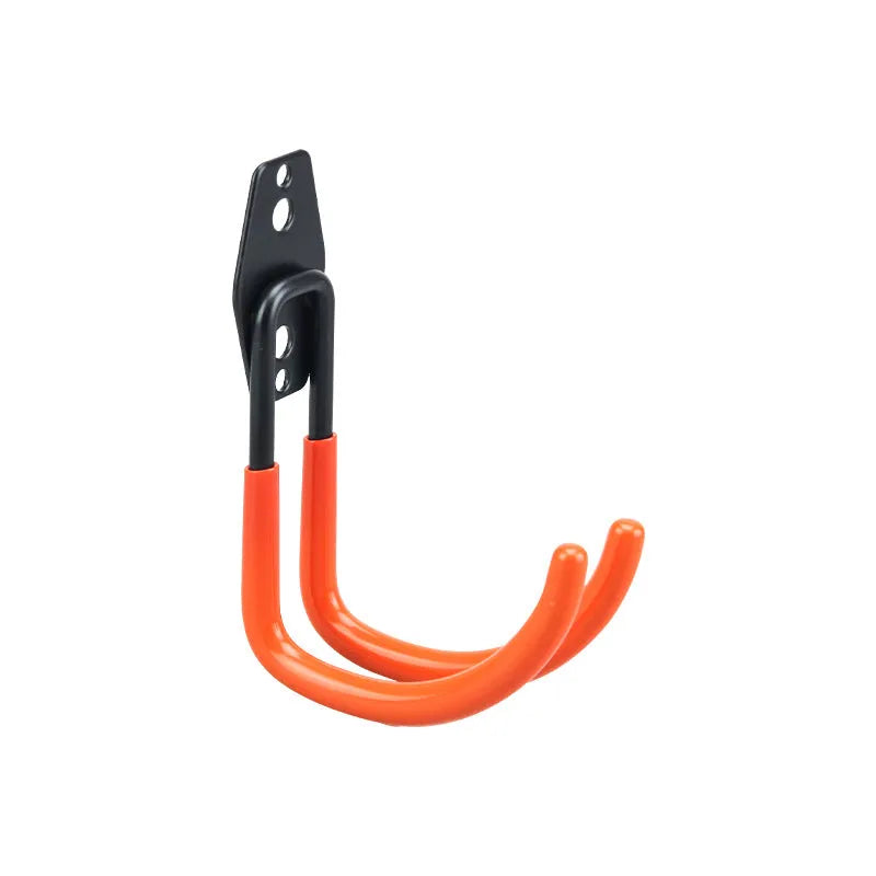 Carbon steel wire wrap board metal storage rack with a fixed hook in a bright orange finish.