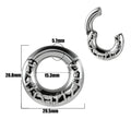 Stainless steel fashion earrings with a detailed totem pattern in an electroplated metallic finish