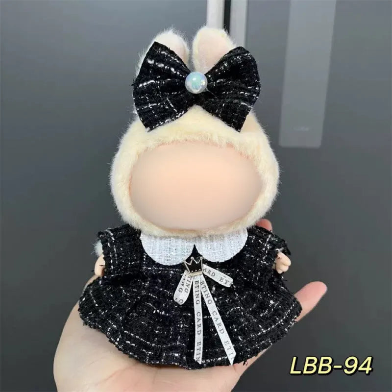 A plastic doll costume for a 17cm tall vinyl figurine on a white background.