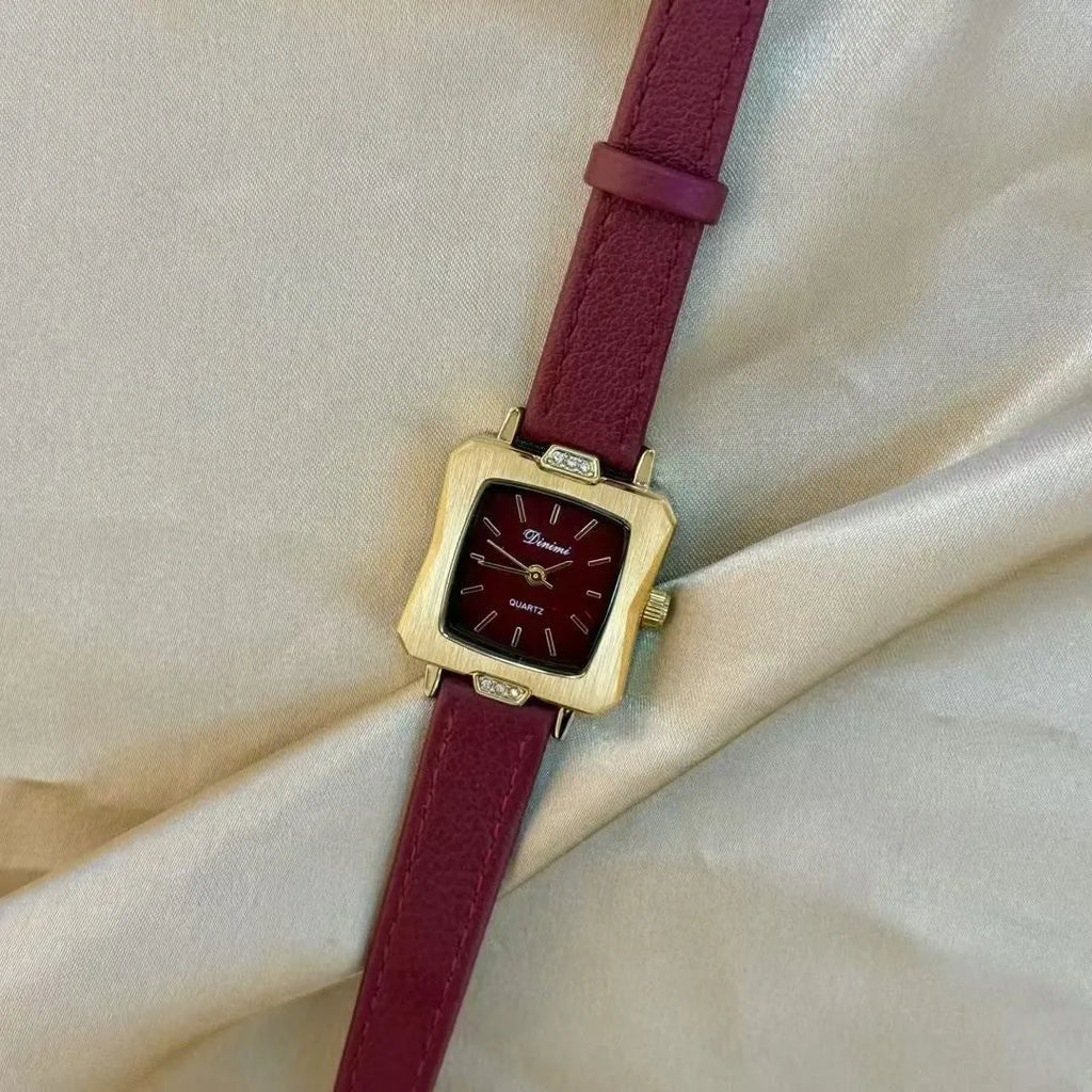 Alloy Chinese style women's wristwatch with 8mm thick case, showing choice of dial designs like octagonal or diamond.