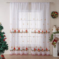 American Christmas curtain with embroidered snowflake design in semi-sunshade polyester fabric