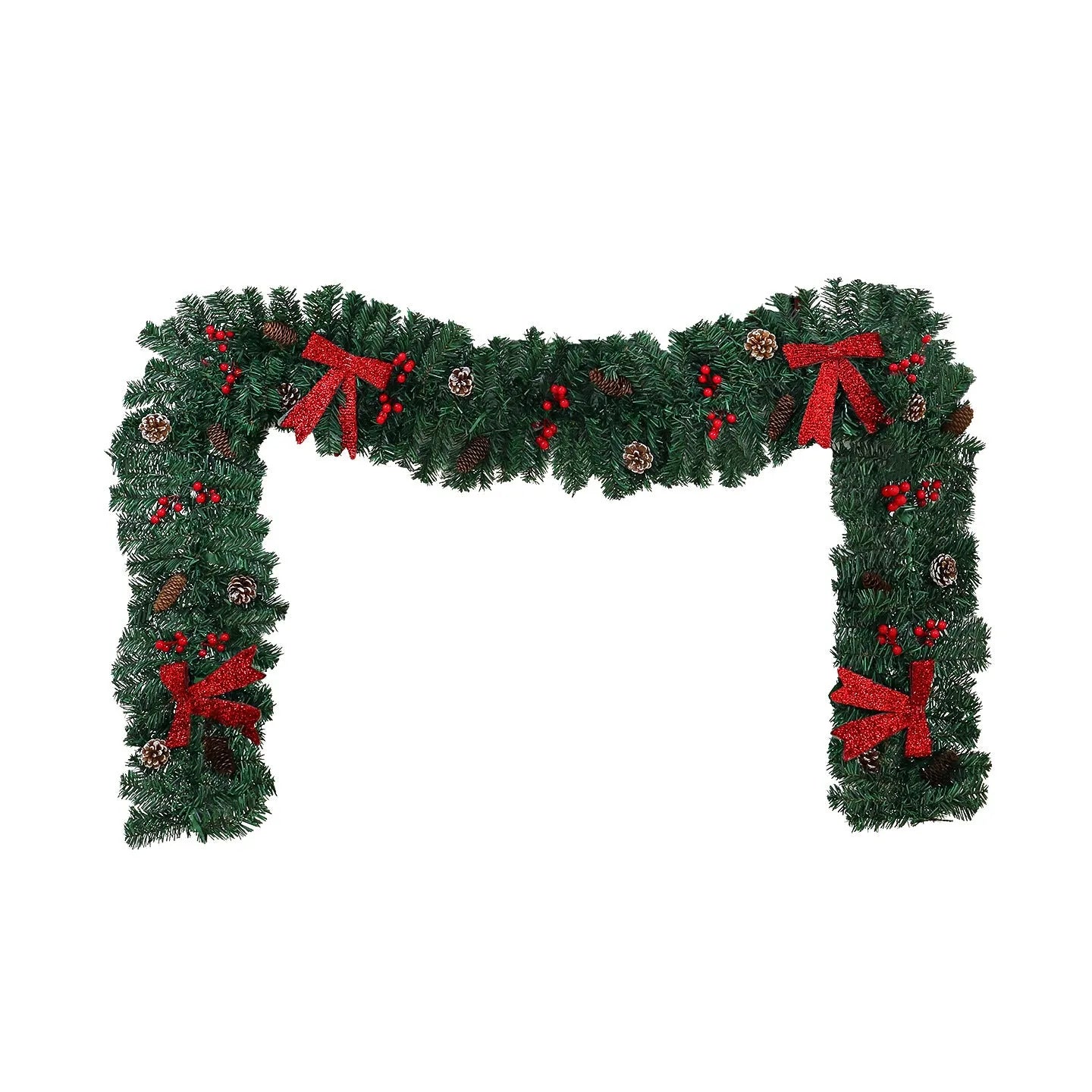 Christmas rattan decorative cane with pine cone bow in European modern art style