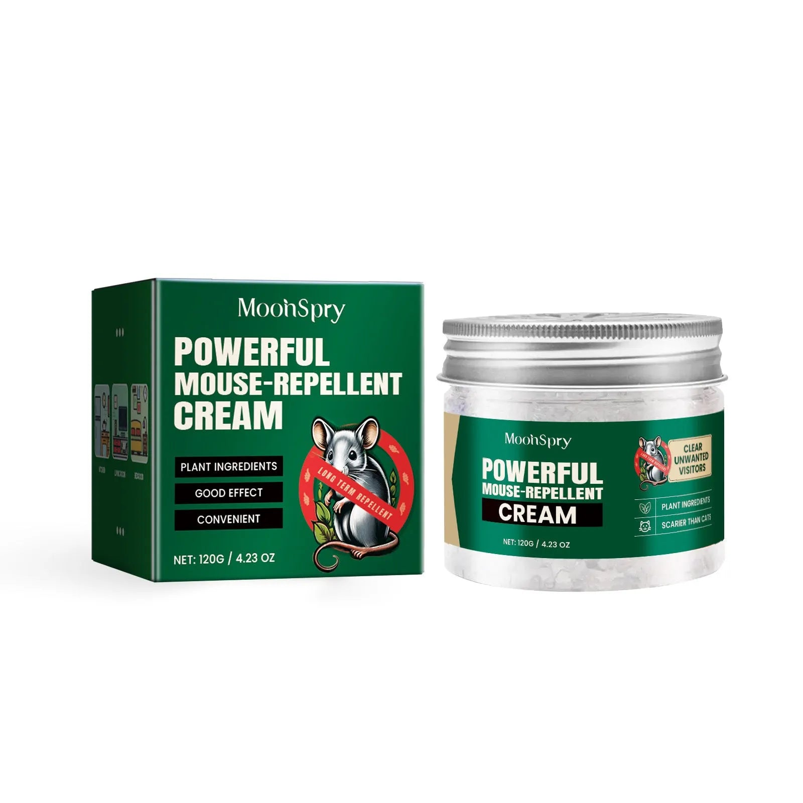 60ml bottle of natural rat repellent spray with a blend of clove, peppermint, camphor and chilli oils.