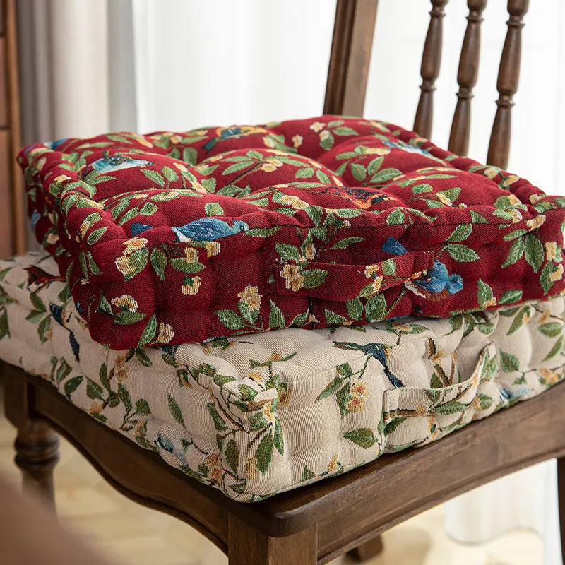 American style dining chair cushion with floral pattern measuring 40×40×8cm