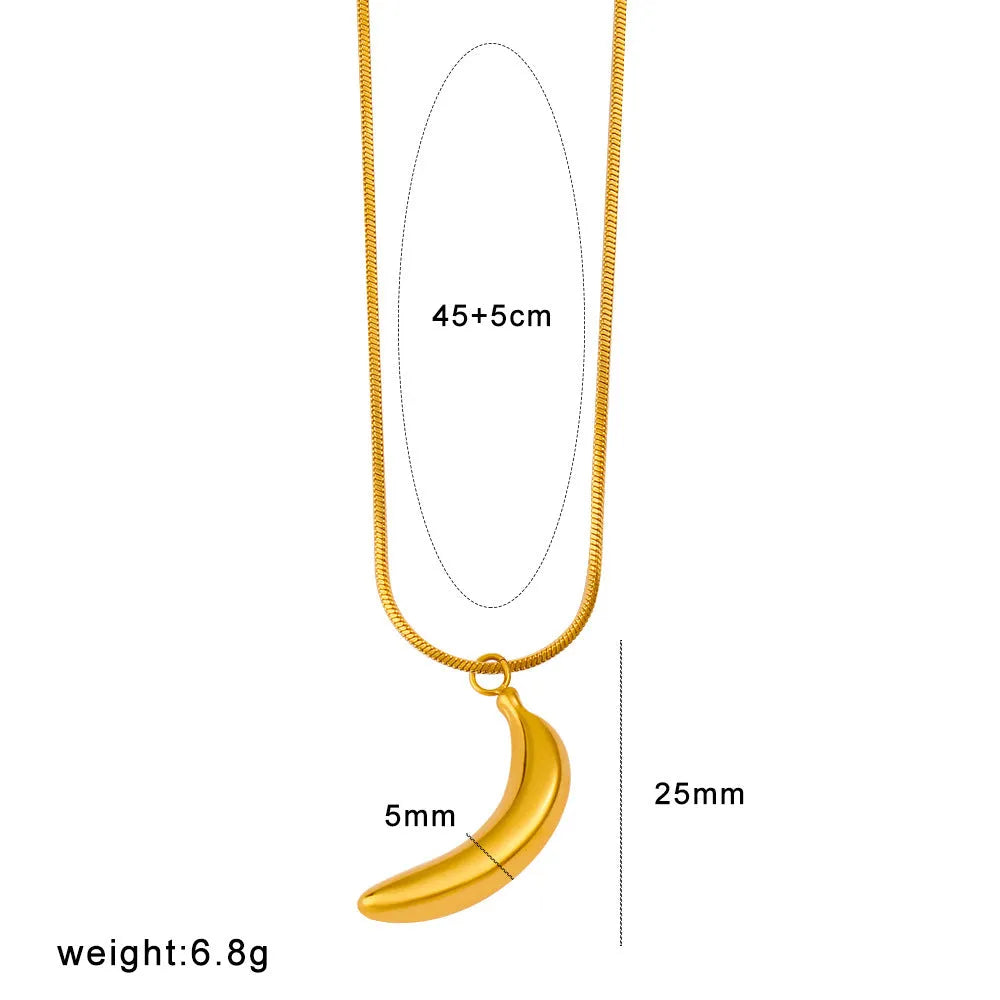 Stainless steel fruit necklace pendant for women on a regular chain.