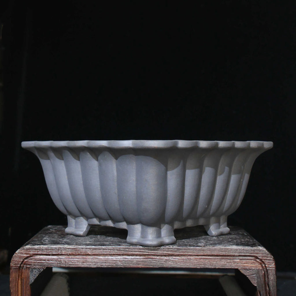 Purple sand ceramic square bonsai pot with 37cm diameter classical design