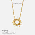 Gold geometric chain necklace and bracelet set for women on a plain background.